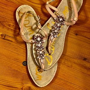 Sam Edelman Pink and Crystal Stones 7 1/2